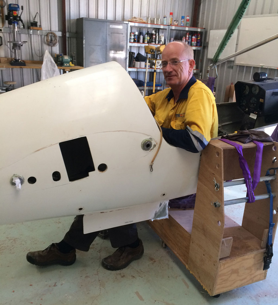 kevin-in-workshop West Australia Gliding Club, Facilities, Beverley Soaring Society